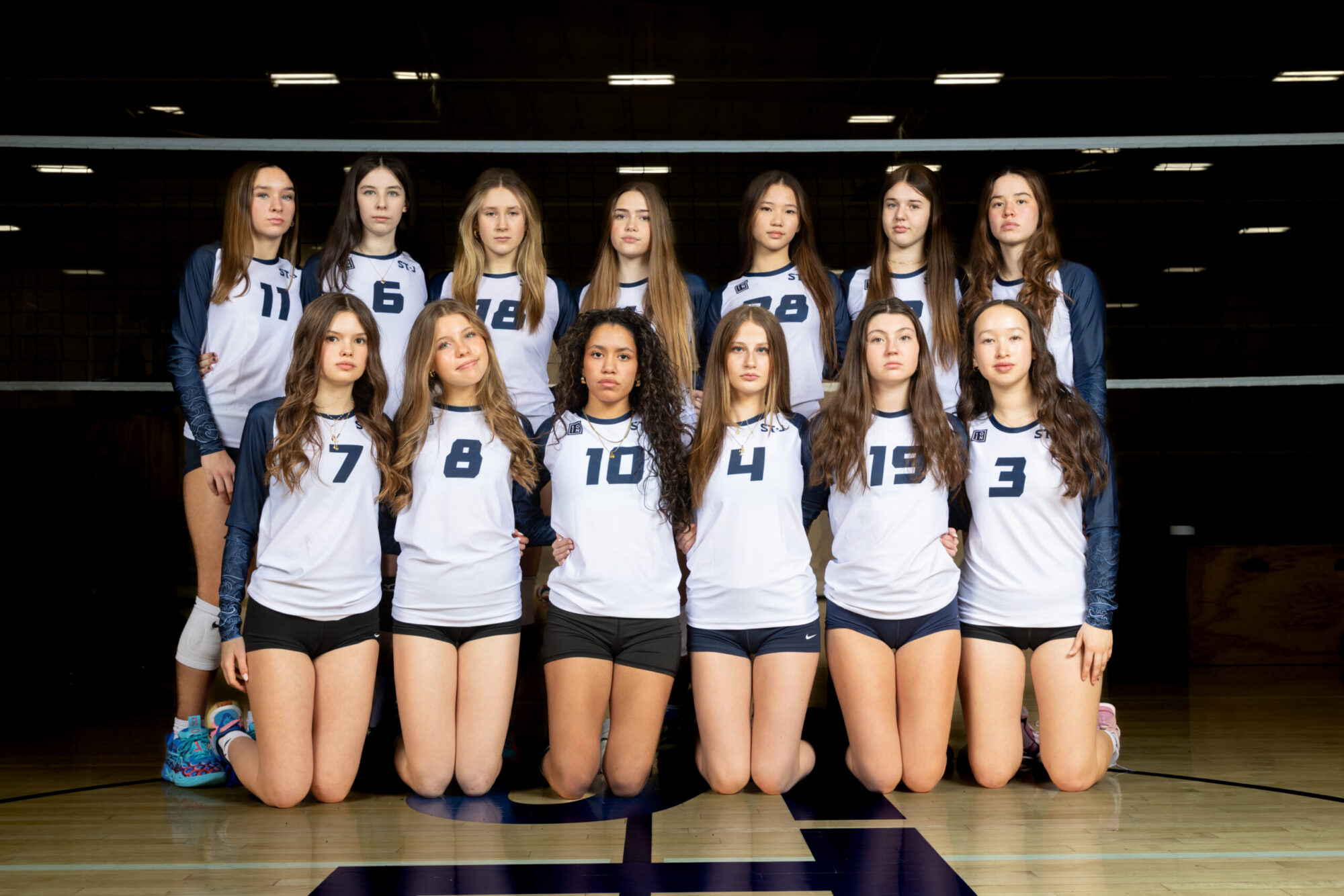 volleyball girls 16 white team photo